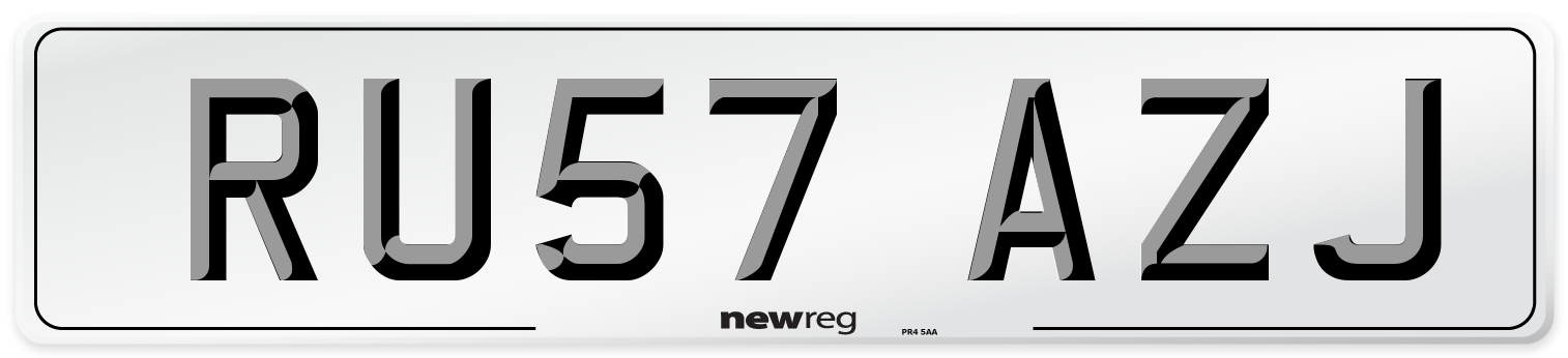 RU57 AZJ Number Plate from New Reg